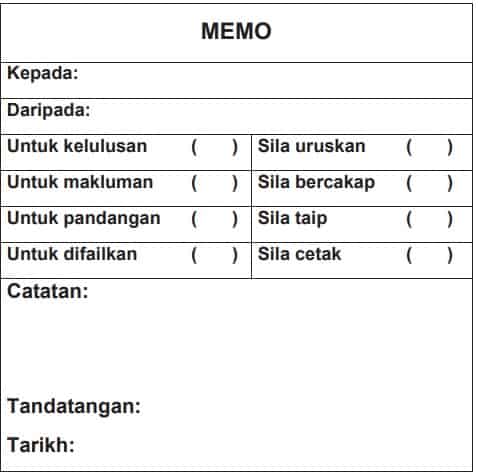 contoh memo