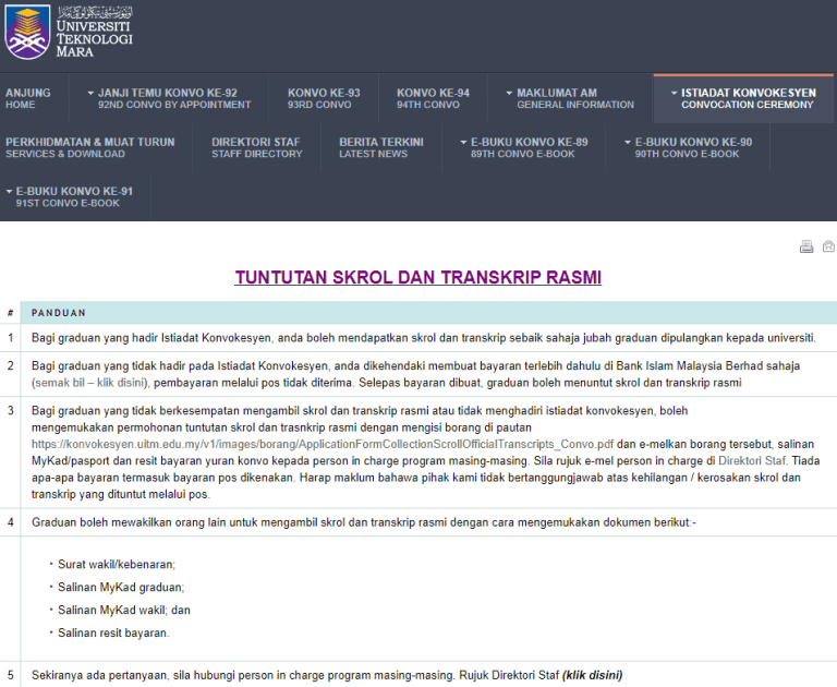 permohonan transkrip uitm online